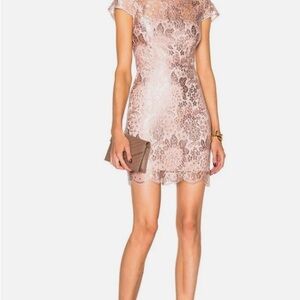 NWT Lover The Label Opium Fitted Mini Dress Size US 4 Petal Pink Lacework $790